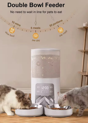 Smart WiFi Pet Feeder 6L – Automatic Cat & Dog Food Dispenser with Stainless Steel Bowl