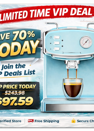 Likeshoppe Choice- Retro 20 Bar Espresso Machine with Milk Frother – Sky Blue Semi-Automatic Coffee Maker for Home Barista