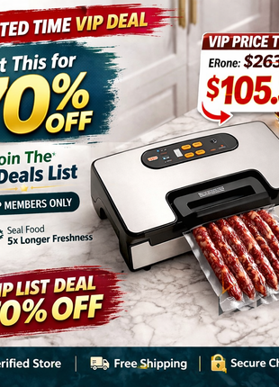 Vacuum Sealer Machine 90KPa Dual Pump Food Vacuum Sealer with Built-in Cutter
