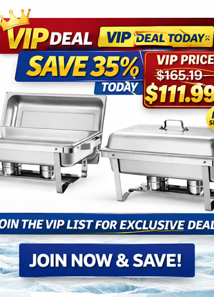 9 Qt Stainless Steel Chafing Dish Set 4 Pack Buffet Food Warmer with Fuel Holders