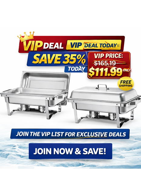9 Qt Stainless Steel Chafing Dish Set 4 Pack Buffet Food Warmer with Fuel Holders