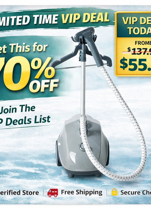 1500W Standing Garment Steamer with 1.7L Tank – 55 Min Continuous Steam
