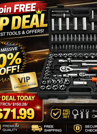 108 Piece Metric Socket Set with Ratchets – CR-V Mechanic Tool Kit