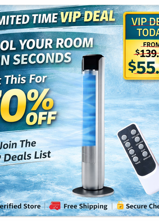 35" Oscillating Tower Fan with Remote – Quiet Cooling Fan