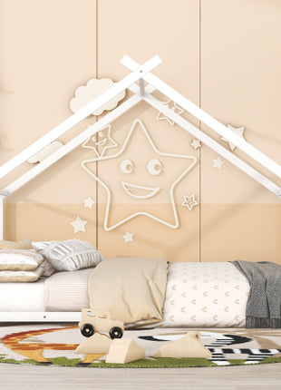 Likeshoppe Kids Full Size Metal Household Bed