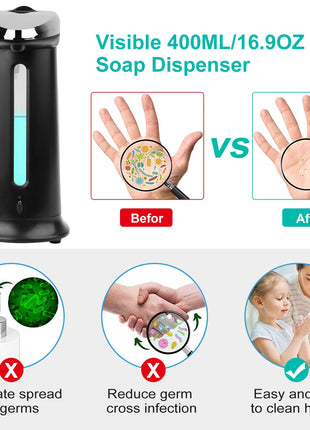Automatic Soap Dispenser 400ML – Touchless Sensor Hand Soap Dispenser Adjustable Output