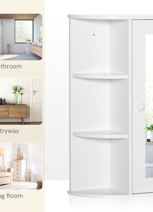 Likeshoppe Wall Mounted Bathroom Mirror Cabinet with Shelves – White Storage Organizer with Mirror for Small Bathrooms & Space Saving Design