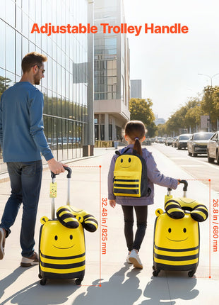 Kids 5 Piece Carry On Luggage Set | 18 Inch Rolling Suitcase with Backpack & Travel Pillow | Likeshoppe