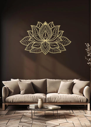 Radiant Lotus Mandala Metal Wall Art | Bohemian Zen Decor for Living Room | Likeshoppe