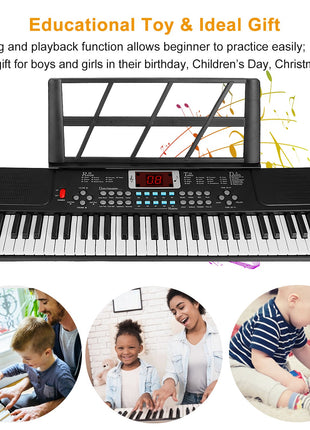 61-Key Kids Digital Piano Keyboard with Stand & Microphone – Beginner Music Learning Keyboard