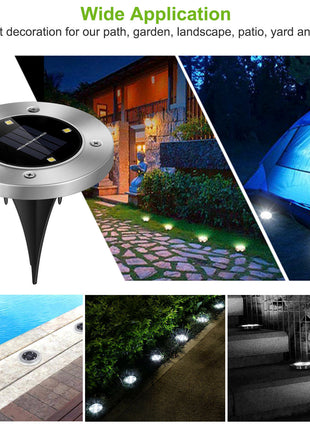 Likeshoppe Solar LED Ground Lights 4-Pack – Waterproof Outdoor Pathway Lighting for Garden, Yard & Walkway