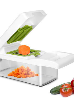 12-in-1 Vegetable Chopper Slicer Dicer Set – Kitchen Food Cutter with Container & Graters