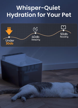 Wireless Pet Water Fountain 3L – Battery Powered Stainless Steel Cat & Dog Dispenser
