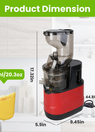 300W Cold Press Juicer Machine – Slow Masticating Juicer with Reverse Function & High Juice Yield