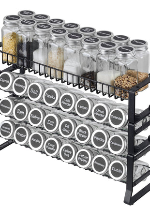 Spice Rack Organizer for Kitchen Cabinet & Countertop – 18x11in Seasoning Storage Rack