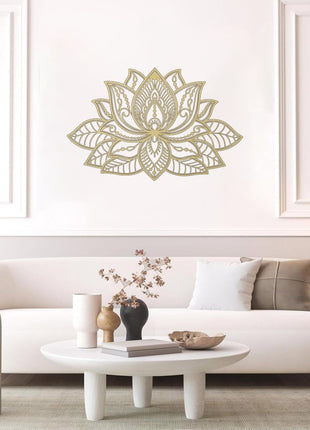 Radiant Lotus Mandala Metal Wall Art | Bohemian Zen Decor for Living Room | Likeshoppe