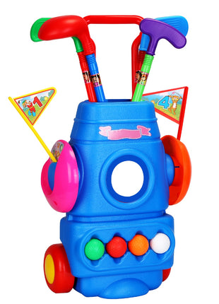 Toddler Golf Set With 4 Balls 4 Clubs 2 Holes 2 FlagsLikeshoppe Golf Cart Indoor Outdoor Golf Game Gift For 3-5 Years Old Kids For Spring Outdoor Activities
