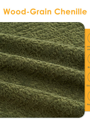 110" Curved Boneless Modular Sectional Sofa – Chenille Compression Couch (Green)