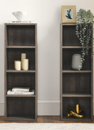 Likeshoppe 8 Tier Slim Media Tower Bookshelf – Narrow CD DVD Storage Shelf with Adjustable Shelves