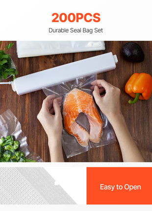 Vacuum Sealer Bags 200 PCS 8 × 12 Inch Food Grade Non-BPA Storage Bags