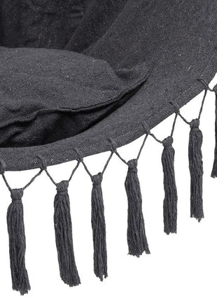 Outdoor Hanging Hammock Chair with Pillow – Tassel Cotton Blend Swing Chair for Patio, Backyard, Camping & Balcony