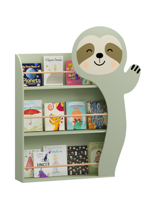 Likeshoppe Bookshelf with 3 Tier Display – Wooden Book Rack for Nursery, Playroom & Reading Corner