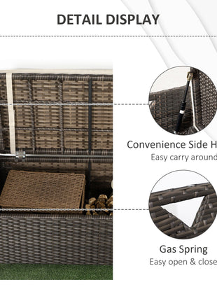 Outdoor Rattan Storage Bench with Cushion – Wicker Patio Storage Seat for Garden, Deck & Poolside