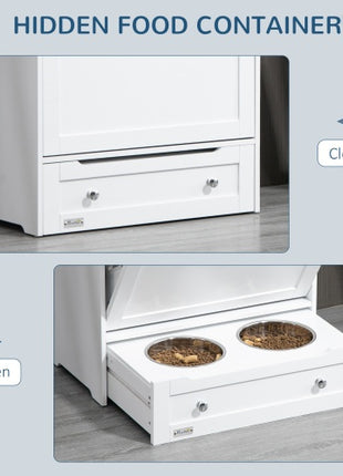 Pet Feeder Station Locker with Storage | Raised Dog Bowl Feeding Cabinet | Likeshoppe