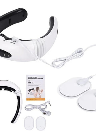 Electric Cervical Pulse Neck Massager – Magnetic Therapy Muscle Relaxation Device with Body Pads