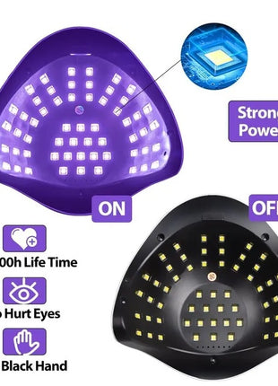220W LED UV Nail Dryer Lamp – Gel Polish Curing Machine for Manicure & Pedicure