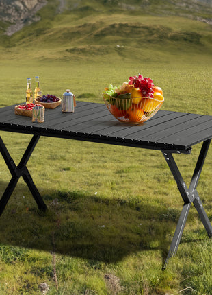 46 Inches Folding Camping Table – Portable Carbon Steel Picnic Table with Carry Bag