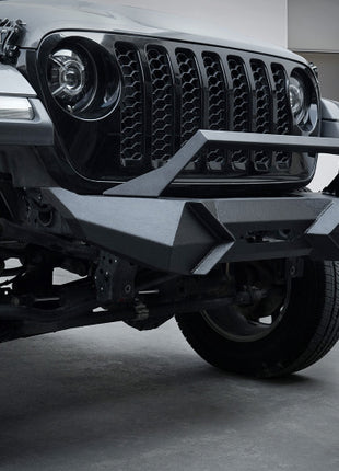 Heavy-Duty X-Style Front Bumper with Winch Plate for Jeep Wrangler JK &amp; JL (2007–Present)