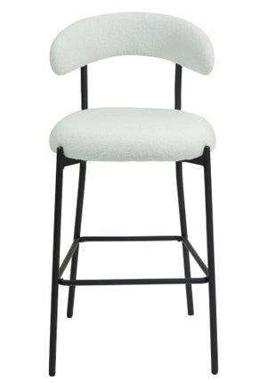 Teddy Fabric Likeshoppe Counter Height Bar Stool – Modern Kitchen Island Bar Chair with Black Metal Base & Footrest