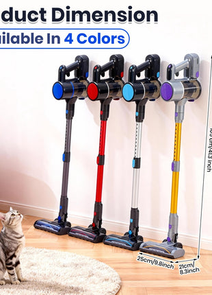 Cordless Vacuum Cleaner – Lightweight Rechargeable Stick Vacuum with LED Light