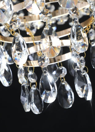 Likeshoppe Gold Crystal Chandelier Modern Luxury – K9 Crystal Ceiling Light Fixture for Living Room, Dining Room & Entryway (10 Light E12)