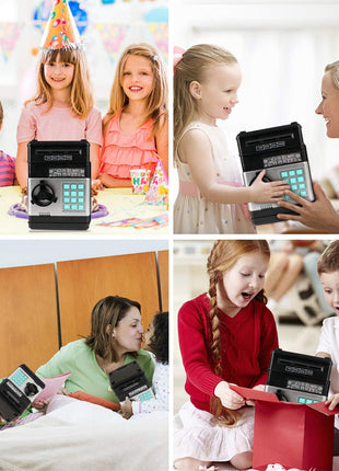 Kids Electronic Piggy Bank ATM – Password Money Saving Box with Auto Cash Scroll