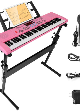 61-Key Kids Digital Piano Keyboard with Stand & Microphone – Beginner Music Learning Keyboard