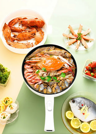 Likeshoppe Electric Hot Pot with Steamer – 3L Portable Non-Stick Cooker with Dual Power Control for Dorm, Apartment & Travel Cooking