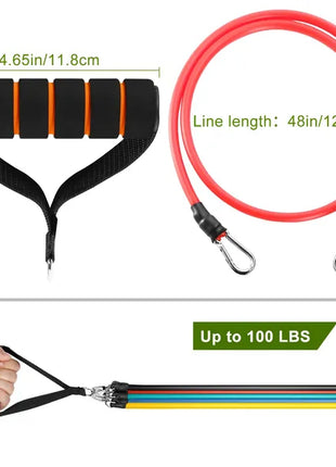 11PCS Resistance Bands Set – Adjustable Workout Tube Bands with Handles & Door Anchor
