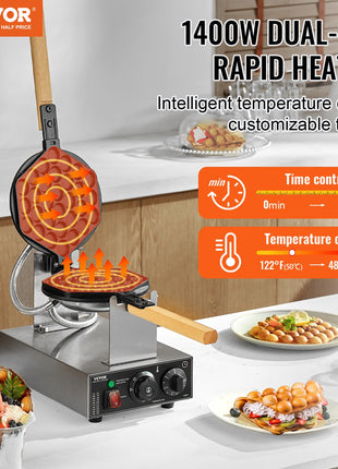 Likeshoppe Choice-Commercial Bubble Waffle Maker Egg Pancake Baker Machine 1400W Non-Stick