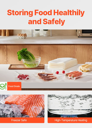 Vacuum Sealer Bags 200 PCS 8 × 12 Inch Food Grade Non-BPA Storage Bags