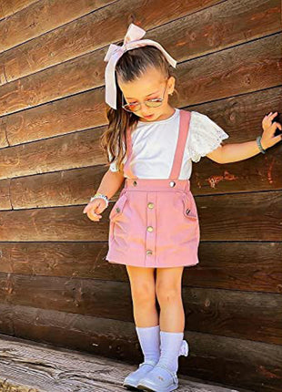 3Pcs Baby Girl Summer Outfit Set – Ruffle Ribbed Floral Romper