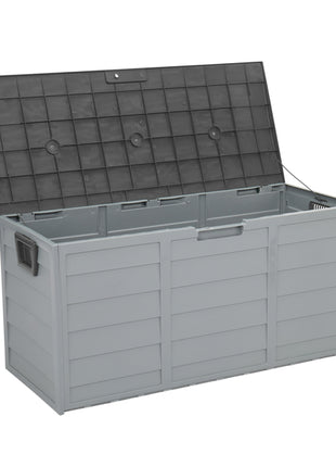 75 Gallon Outdoor Storage Deck Box with Wheels – Weatherproof Garden Tool & Patio Cushion Storage (Grey)