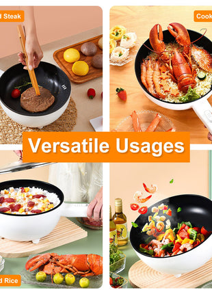 Likeshoppe Electric Hot Pot with Steamer – 3L Portable Non-Stick Cooker with Dual Power Control for Dorm, Apartment & Travel Cooking