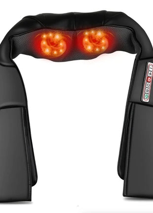Likeshoppe Shiatsu Back Neck And Shoulder Massager With Heat Deep Tissue 3D Kneading Pillow