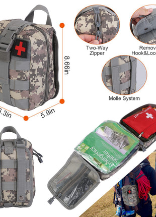125PCS Survival Kit Emergency Tactical First Aid Gear for Camping Hiking