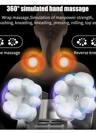 Likeshoppe Shiatsu Back Neck And Shoulder Massager With Heat Deep Tissue 3D Kneading Pillow