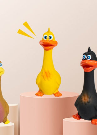 3PCS Screaming Chicken Dog Toys – Latex Squeaky Interactive Chew Toys for Dogs