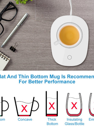 Electric Coffee Mug Warmer with Auto Shut Off – Desk Beverage Heater
