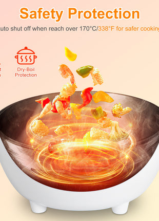 Likeshoppe Electric Hot Pot with Steamer – 3L Portable Non-Stick Cooker with Dual Power Control for Dorm, Apartment & Travel Cooking